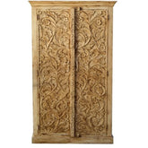 Indian Hand Carved Solid Wooden Cupboard Wardrobe D57